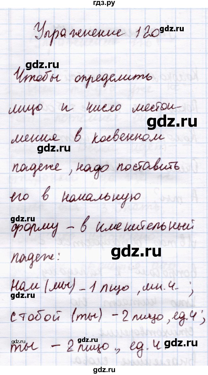 ГДЗ по русскому языку 4 класс  Канакина   часть 2 / упражнение - 120, Решебник №3