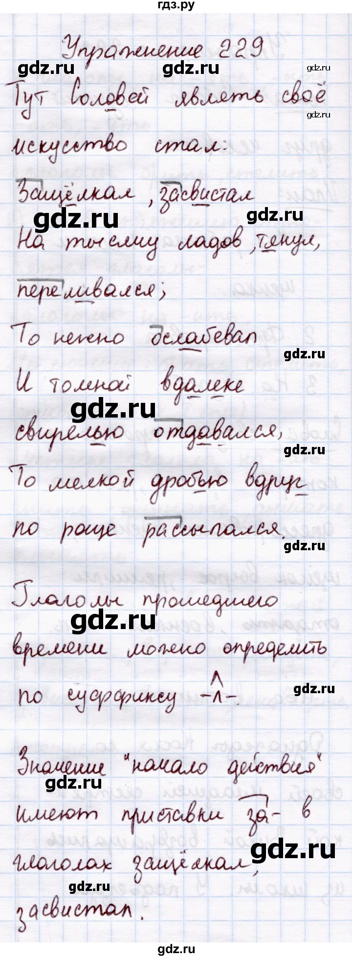 ГДЗ по русскому языку 4 класс  Канакина   часть 2 / упражнение - 229, Решебник №3