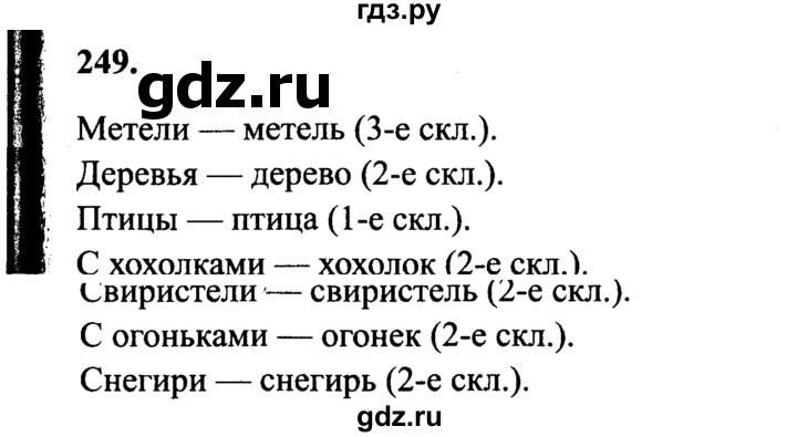 ГДЗ по русскому языку 4 класс  Канакина   часть 1 / упражнение - 249, Решебник №2