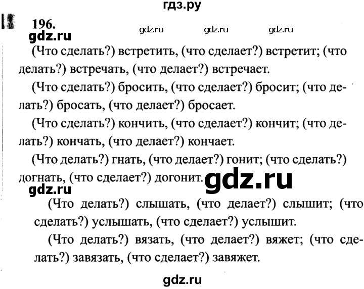 ГДЗ по русскому языку 4 класс  Канакина   часть 2 / упражнение - 196, Решебник №3 к учебнику 2014