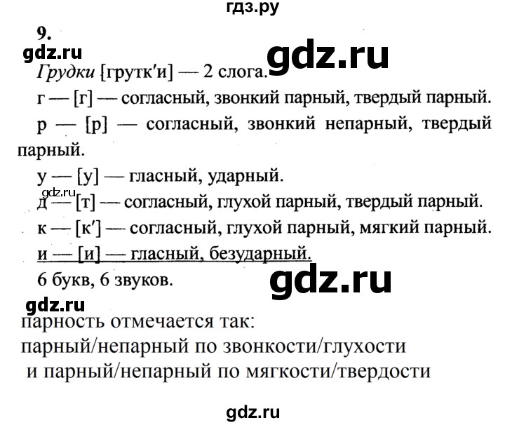 ГДЗ по русскому языку 4 класс  Канакина   часть 2 / упражнение - 9, Решебник 2015 №3