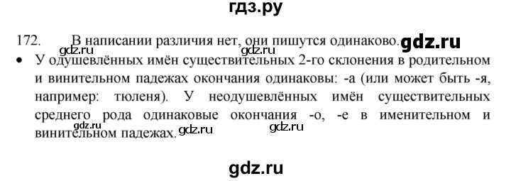 ГДЗ по русскому языку 4 класс  Канакина   часть 1 / упражнение - 172, Решебник к учебнику 2023