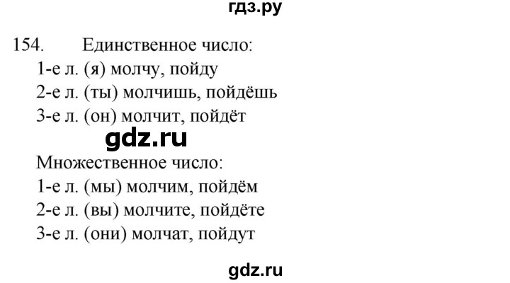 ГДЗ по русскому языку 4 класс  Канакина   часть 2 / упражнение - 154, Решебник к учебнику 2023