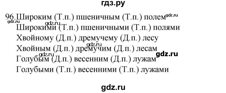 ГДЗ по русскому языку 4 класс  Канакина   часть 2 / упражнение - 96, Решебник к учебнику 2023