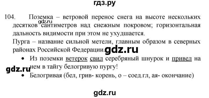 ГДЗ по русскому языку 4 класс  Канакина   часть 2 / упражнение - 104, Решебник к учебнику 2023