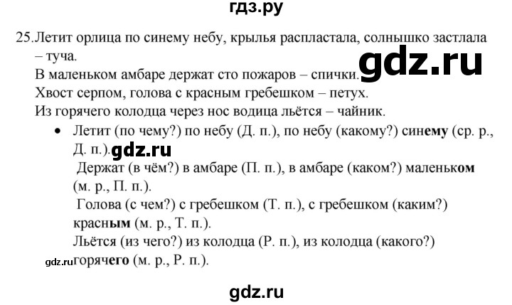 ГДЗ по русскому языку 4 класс  Канакина   часть 2 / упражнение - 25, Решебник к учебнику 2023