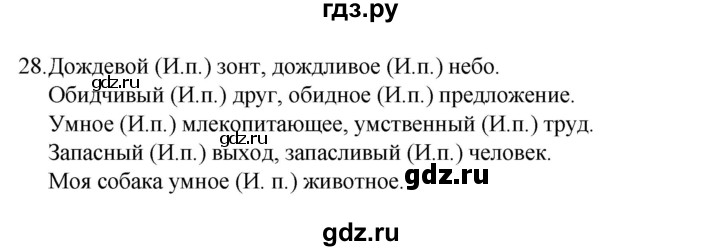 ГДЗ по русскому языку 4 класс  Канакина   часть 2 / упражнение - 28, Решебник к учебнику 2023
