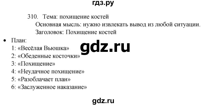 ГДЗ по русскому языку 4 класс  Канакина   часть 2 / упражнение - 310, Решебник к учебнику 2023
