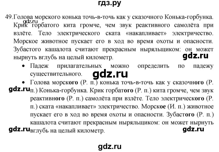 ГДЗ по русскому языку 4 класс  Канакина   часть 2 / упражнение - 49, Решебник к учебнику 2023