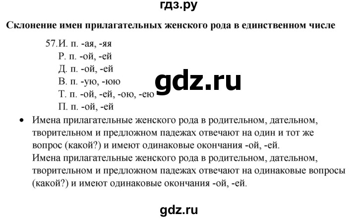 ГДЗ по русскому языку 4 класс  Канакина   часть 2 / упражнение - 57, Решебник к учебнику 2023