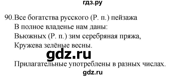 ГДЗ по русскому языку 4 класс  Канакина   часть 2 / упражнение - 90, Решебник к учебнику 2023