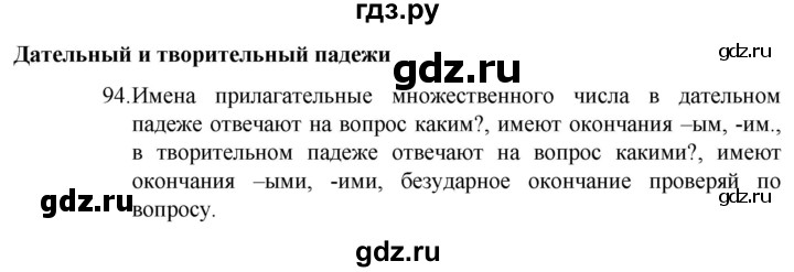 ГДЗ по русскому языку 4 класс  Канакина   часть 2 / упражнение - 94, Решебник к учебнику 2023