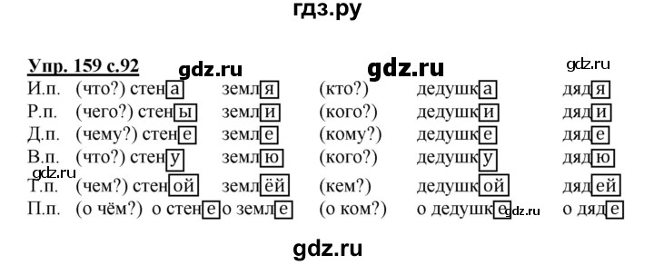 ГДЗ по русскому языку 4 класс  Канакина   часть 1 / упражнение - 159, Решебник №1 к учебнику 2014