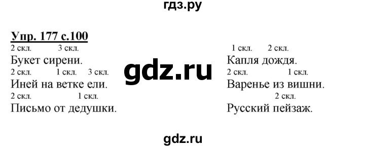ГДЗ по русскому языку 4 класс  Канакина   часть 1 / упражнение - 177, Решебник №1 к учебнику 2014