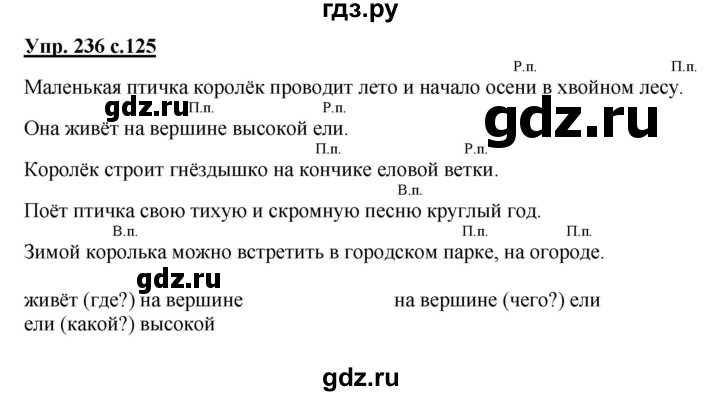 ГДЗ по русскому языку 4 класс  Канакина   часть 1 / упражнение - 236, Решебник №1 к учебнику 2014