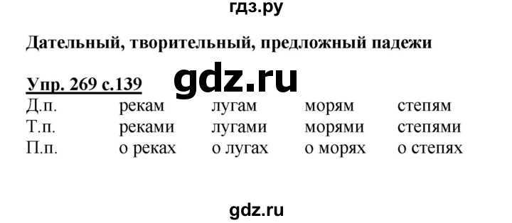 ГДЗ по русскому языку 4 класс  Канакина   часть 1 / упражнение - 269, Решебник №1 к учебнику 2014