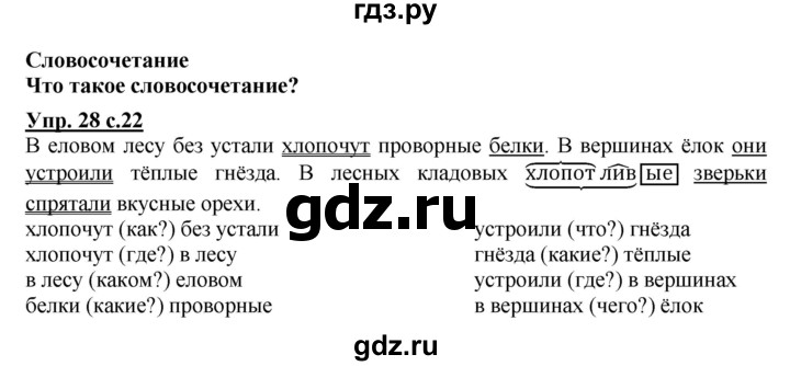 ГДЗ по русскому языку 4 класс  Канакина   часть 1 / упражнение - 28, Решебник №1 к учебнику 2014
