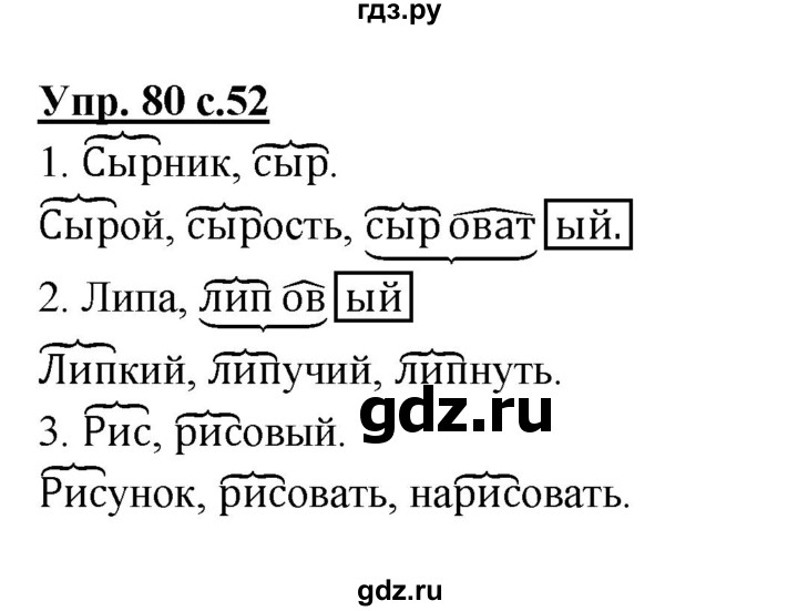 ГДЗ по русскому языку 4 класс  Канакина   часть 1 / упражнение - 80, Решебник №1 к учебнику 2014
