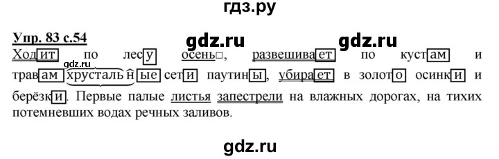 ГДЗ по русскому языку 4 класс  Канакина   часть 1 / упражнение - 83, Решебник №1 к учебнику 2014