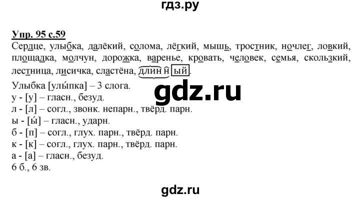 ГДЗ по русскому языку 4 класс  Канакина   часть 1 / упражнение - 95, Решебник №1 к учебнику 2014