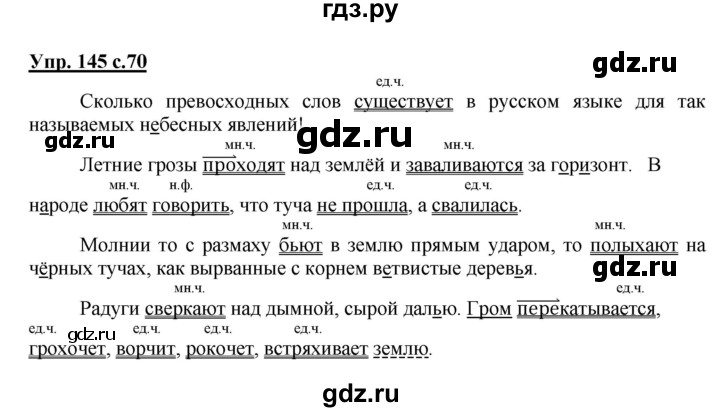 ГДЗ по русскому языку 4 класс  Канакина   часть 2 / упражнение - 145, Решебник №1 к учебнику 2014