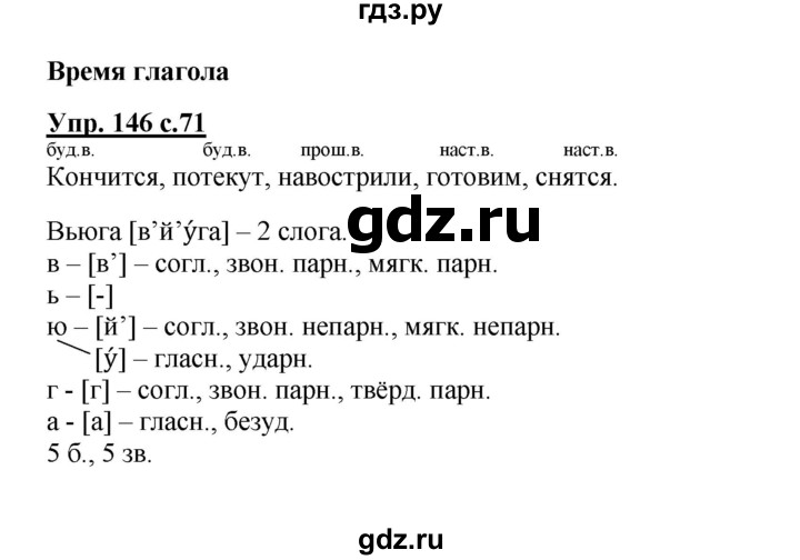 ГДЗ по русскому языку 4 класс  Канакина   часть 2 / упражнение - 146, Решебник №1 к учебнику 2014