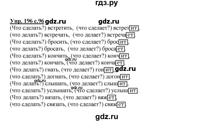 ГДЗ по русскому языку 4 класс  Канакина   часть 2 / упражнение - 196, Решебник №1 к учебнику 2014