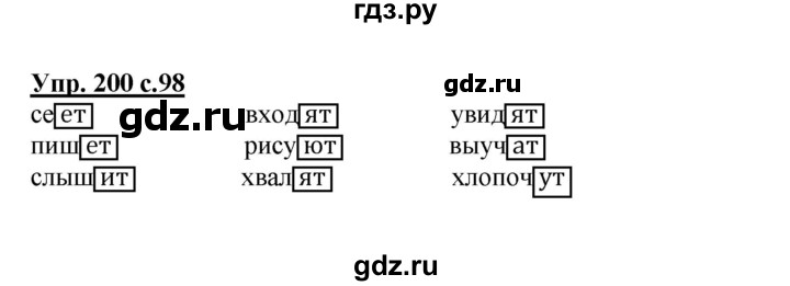 ГДЗ по русскому языку 4 класс  Канакина   часть 2 / упражнение - 200, Решебник №1 к учебнику 2014