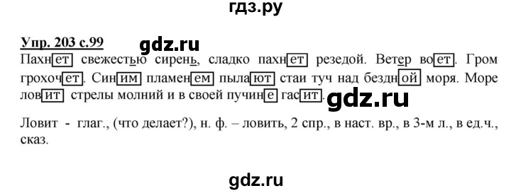 ГДЗ по русскому языку 4 класс  Канакина   часть 2 / упражнение - 203, Решебник №1 к учебнику 2014