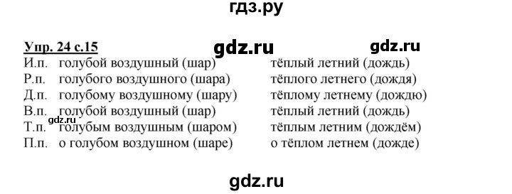 ГДЗ по русскому языку 4 класс  Канакина   часть 2 / упражнение - 24, Решебник №1 к учебнику 2014