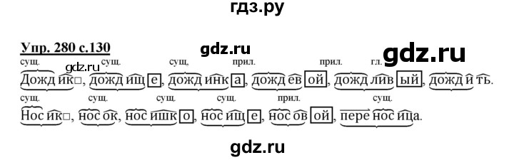 ГДЗ по русскому языку 4 класс  Канакина   часть 2 / упражнение - 280, Решебник №1 к учебнику 2014