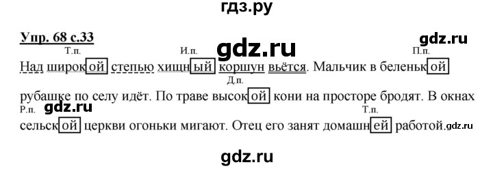 ГДЗ по русскому языку 4 класс  Канакина   часть 2 / упражнение - 68, Решебник №1 к учебнику 2014