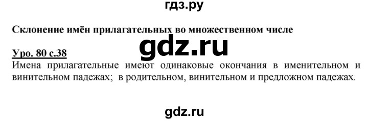 ГДЗ по русскому языку 4 класс  Канакина   часть 2 / упражнение - 80, Решебник №1 к учебнику 2014