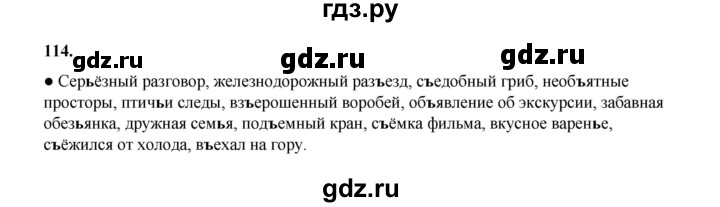 ГДЗ по русскому языку 4 класс Канакина, Горецкий часть 1 - ответ на номер 114, Решебник 2025
