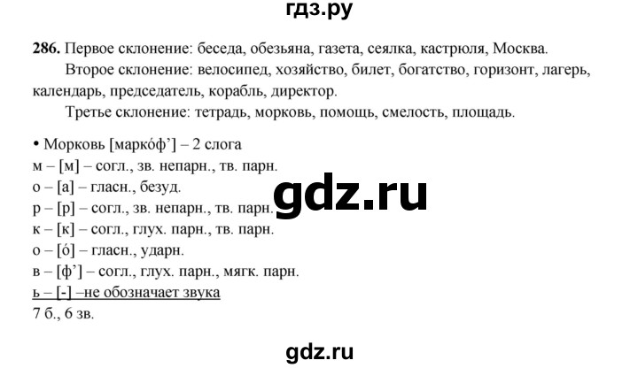 ГДЗ по русскому языку 4 класс Канакина, Горецкий часть 2 - ответ на номер 286, Решебник 2025