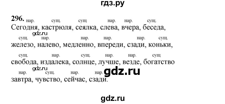 ГДЗ по русскому языку 4 класс Канакина, Горецкий часть 2 - ответ на номер 296, Решебник 2025