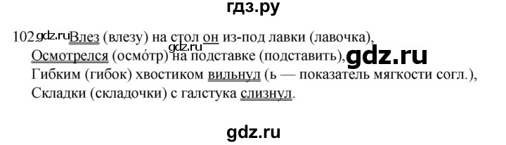 ГДЗ по русскому языку 4 класс Канакина, Горецкий часть 1 - ответ на номер 102, Решебник 2023