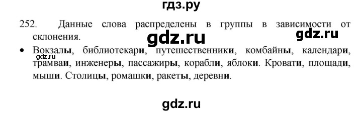ГДЗ по русскому языку 4 класс Канакина, Горецкий часть 1 - ответ на номер 252, Решебник 2023