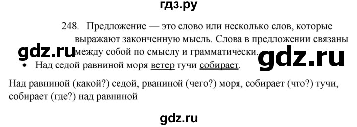 ГДЗ по русскому языку 4 класс Канакина, Горецкий часть 2 - ответ на номер 248, Решебник 2023