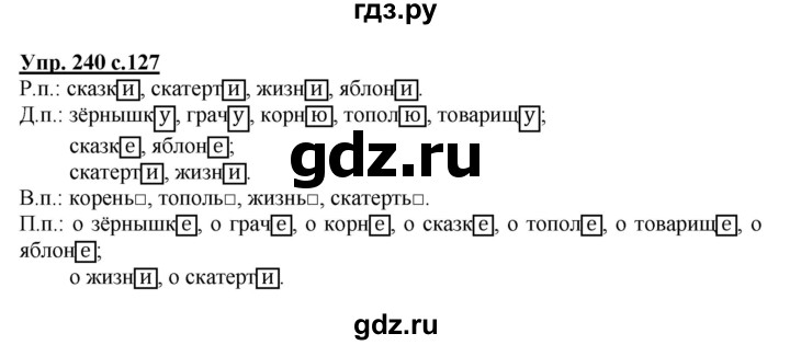 ГДЗ по русскому языку 4 класс Канакина, Горецкий часть 1 - ответ на номер 240, Решебник 2015 №1