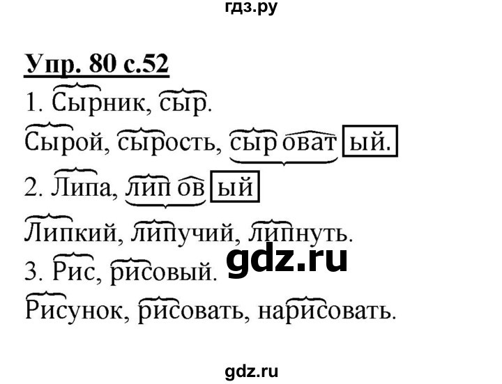 ГДЗ по русскому языку 4 класс Канакина, Горецкий часть 1 - ответ на номер 80, Решебник 2015 №1