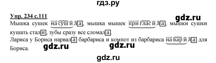 ГДЗ по русскому языку 4 класс Канакина, Горецкий часть 2 - ответ на номер 234, Решебник 2015 №1