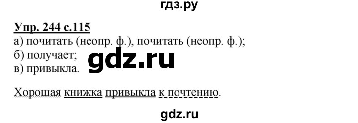 ГДЗ по русскому языку 4 класс Канакина, Горецкий часть 2 - ответ на номер 244, Решебник 2015 №1