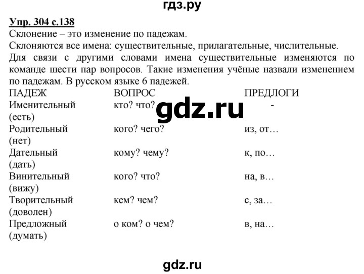 ГДЗ по русскому языку 4 класс Канакина, Горецкий часть 2 - ответ на номер 304, Решебник 2015 №1