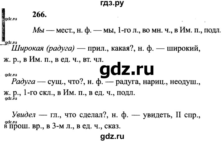 ГДЗ по русскому языку 4 класс Канакина, Горецкий часть 2 - ответ на номер 266, Решебник 2015 №3