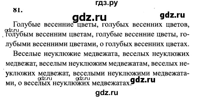ГДЗ по русскому языку 4 класс Канакина, Горецкий часть 2 - ответ на номер 81, Решебник 2015 №3