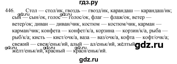 ГДЗ по русскому языку 5 класс  Ладыженская   упражнение - 446, Решебник