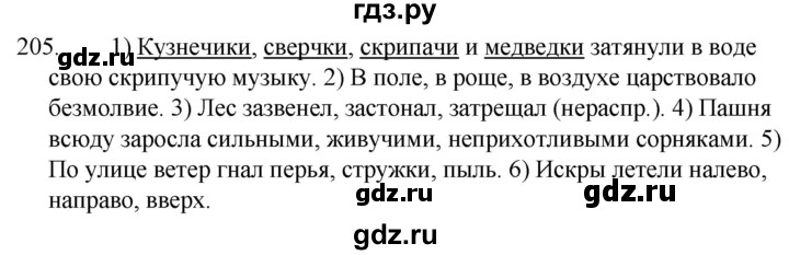 ГДЗ по русскому языку 5 класс  Ладыженская   упражнение - 205, Решебник к учебнику 2021