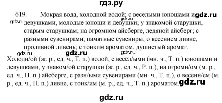 ГДЗ по русскому языку 5 класс  Ладыженская   упражнение - 619, Решебник к учебнику 2021