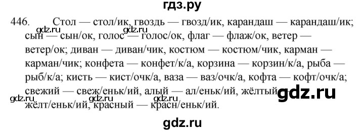 Упражнение 446. Русский язык 5 класс 2 часть упражнение 446.